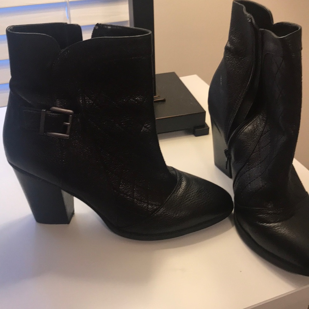 Black leather boots